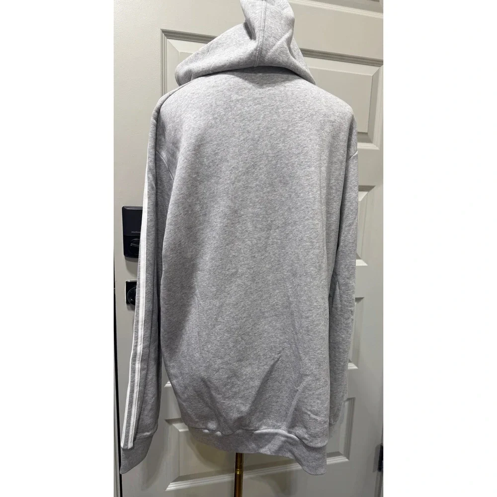 Adidas‎ Mens Track Jacket Hoodie Full Zip Gray White Stripes LT